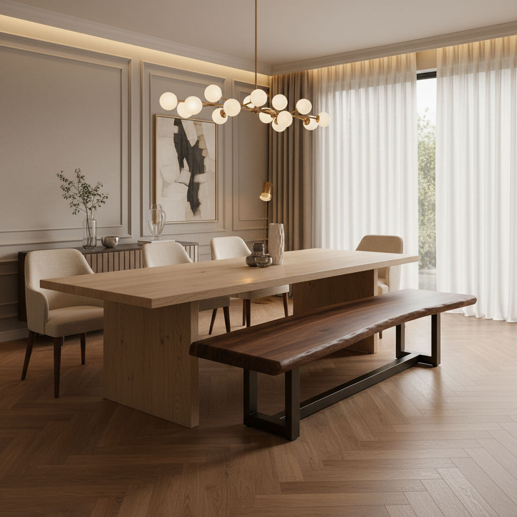 Elmora Live Edge Bench - Crafted by Nature, Refined by Hand