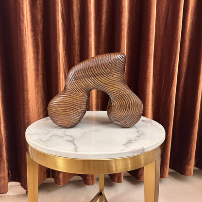Spiral Flow Sculpture - Hand-Carved American Walnut Statement Piece