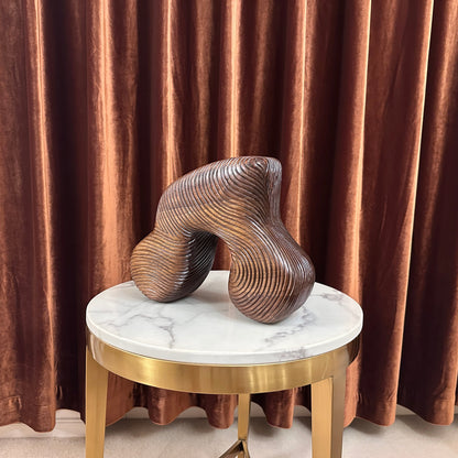 Spiral Flow Sculpture - Hand-Carved American Walnut Statement Piece