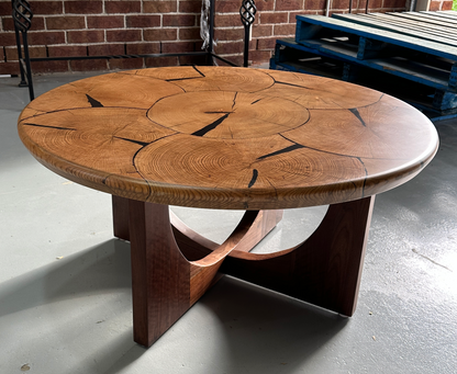 The Circles Of Resonance Red Oak Coffee Table