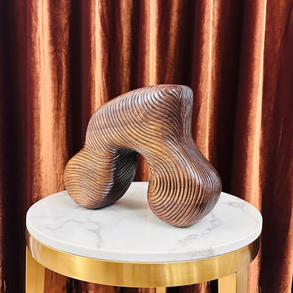 Spiral Flow Sculpture - Hand-Carved American Walnut Statement Piece