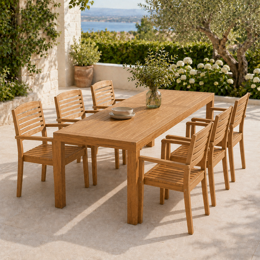 The Solara Teak Outdoor Dining Collection - Effortless Outdoor Living