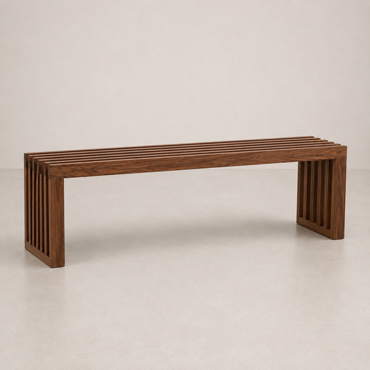 The Linea Slat Solid Hardwood Bench