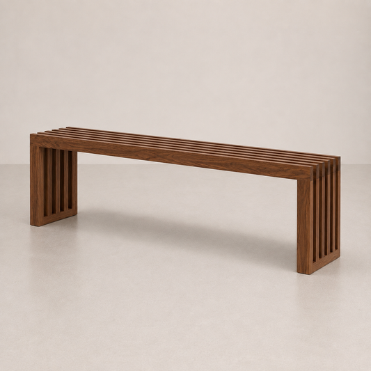 The Linea Slat Solid Hardwood Bench