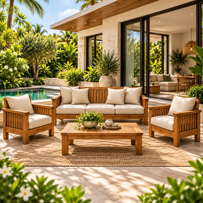 Calista Reclaimed Teak Outdoor Lounge