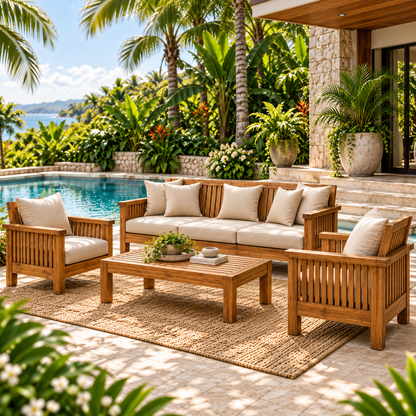 Calista Reclaimed Teak Outdoor Lounge