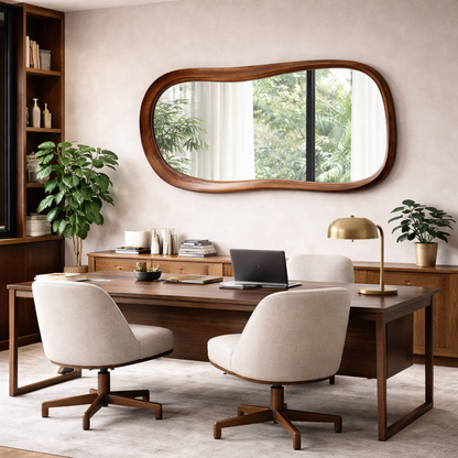The Quiet Curve - Sculpted Solid Wood Mirror