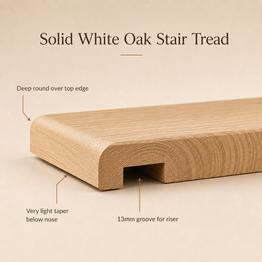 OakStep White Oak Stair Treads - Natural Elegance, Crafted for Every Step