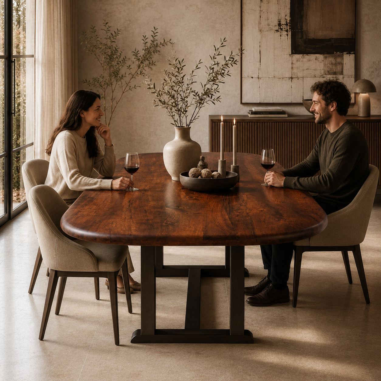 The Walnut Arc Dining Table