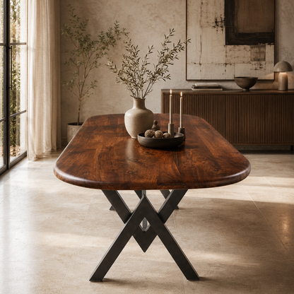 The Walnut Arc Dining Table