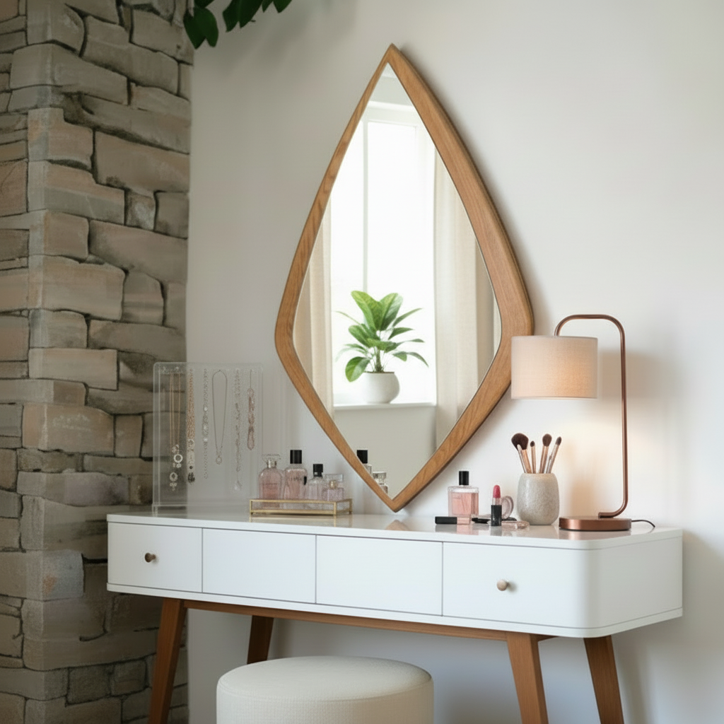 Teardrop Oak Mirror