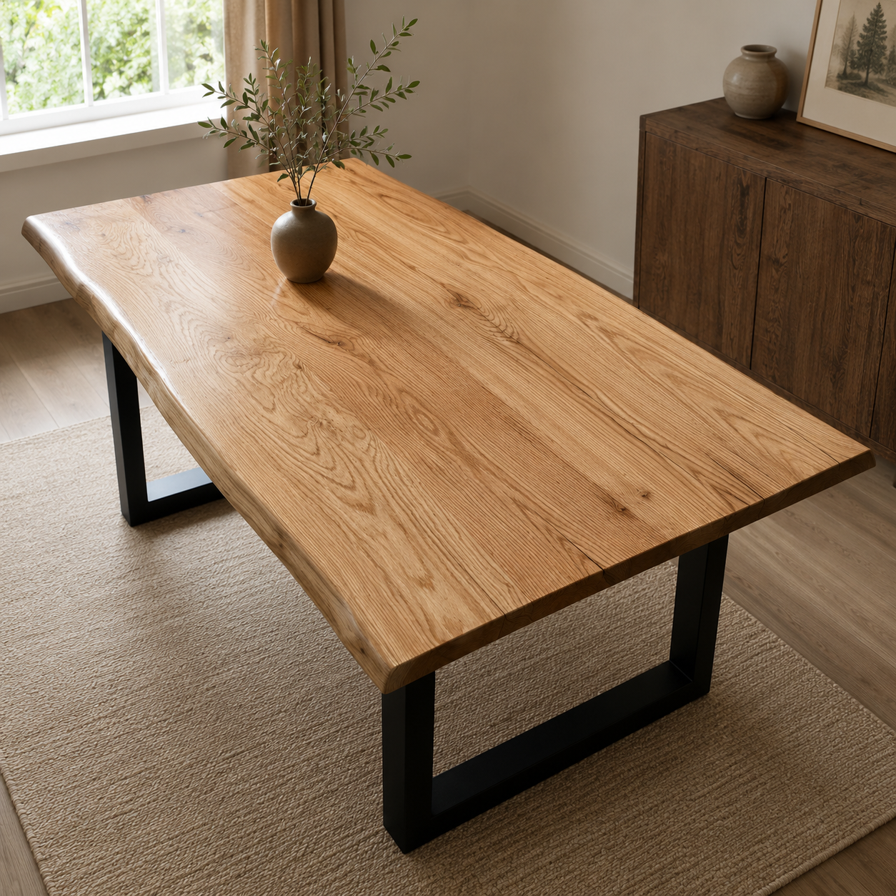 Oaklyn Natural Edge Red Oak Table