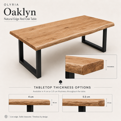 Oaklyn Natural Edge Red Oak Table