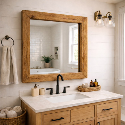 Rustic Oak Framed Mirror