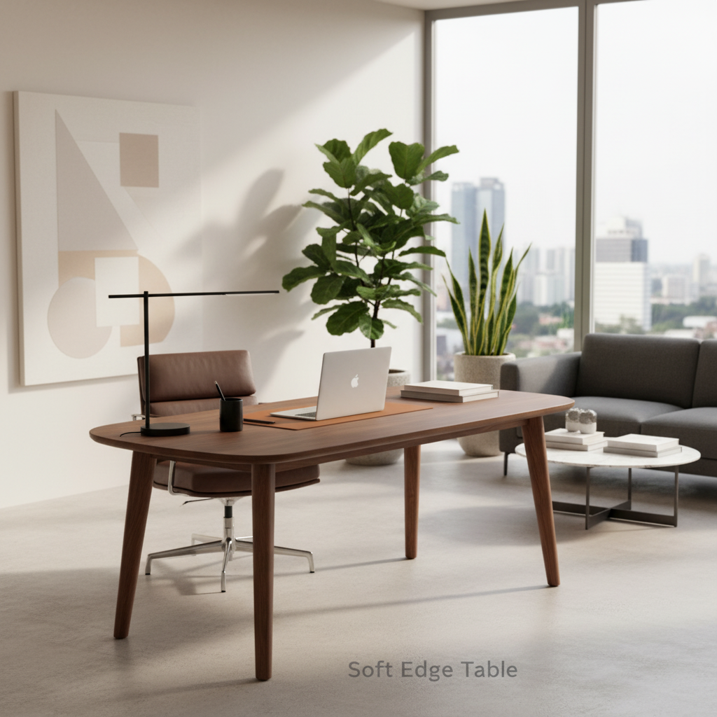 Soft Edge Teak Wood Table