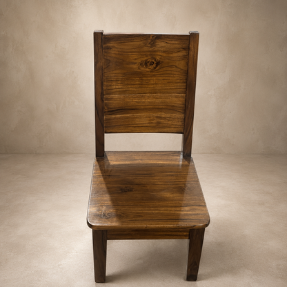 GrainVale Teak Chair - Handcrafted Solid Teak Wood Dining Chair