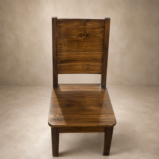 GrainVale Teak Chair - Handcrafted Solid Teak Wood Dining Chair