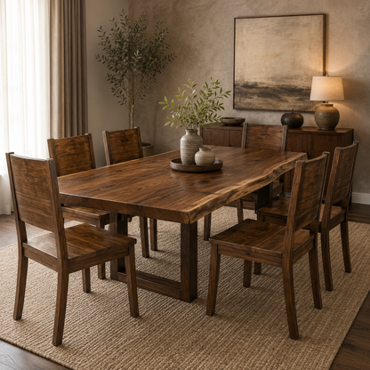 GrainVale Teak Chair - Handcrafted Solid Teak Wood Dining Chair