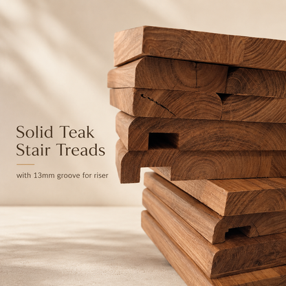 StepCraft Teak Wood Stair Treads - Timeless Strength, Naturally Beautiful