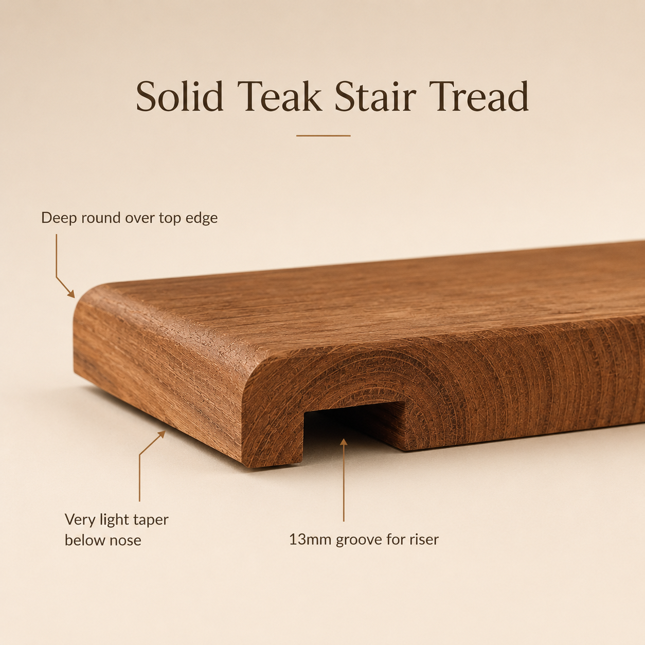 StepCraft Teak Wood Stair Treads - Timeless Strength, Naturally Beautiful
