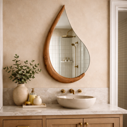 Teardrop Walnut Dressing Mirror