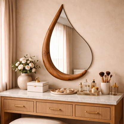 Teardrop Walnut Dressing Mirror