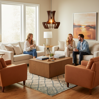 Curved Petal Wooden Pendant Light