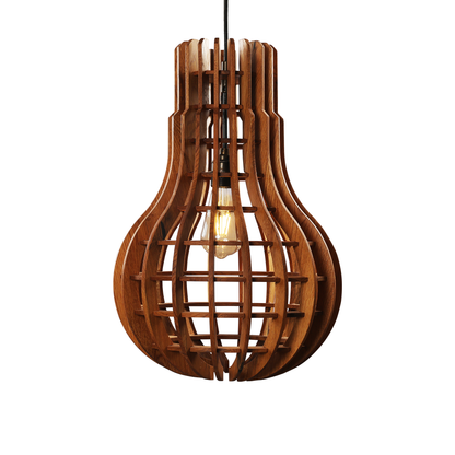 Serene Bulb Loft Wooden Pendant Light