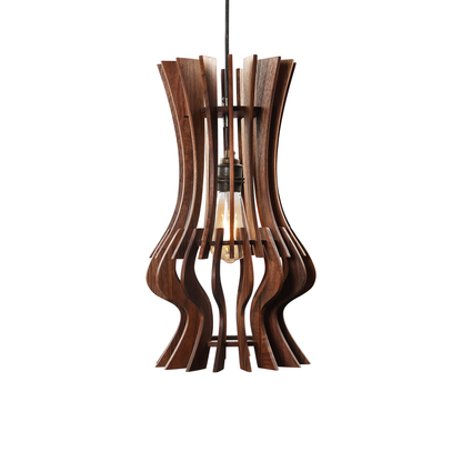 Modern Hourglass Wooden Pendant Light