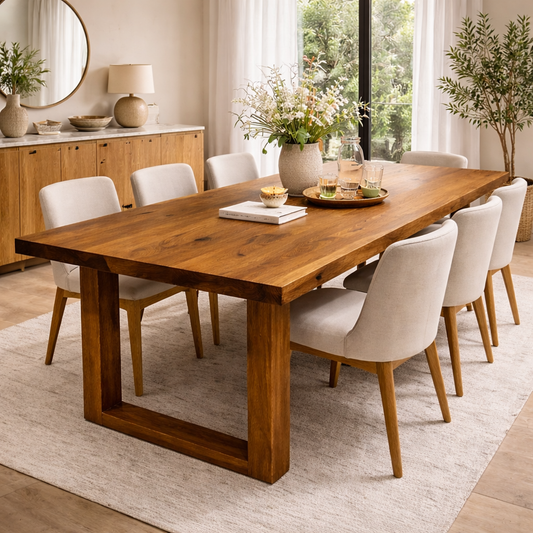 Arboreal Slab American/European Oak Wood Dining Table