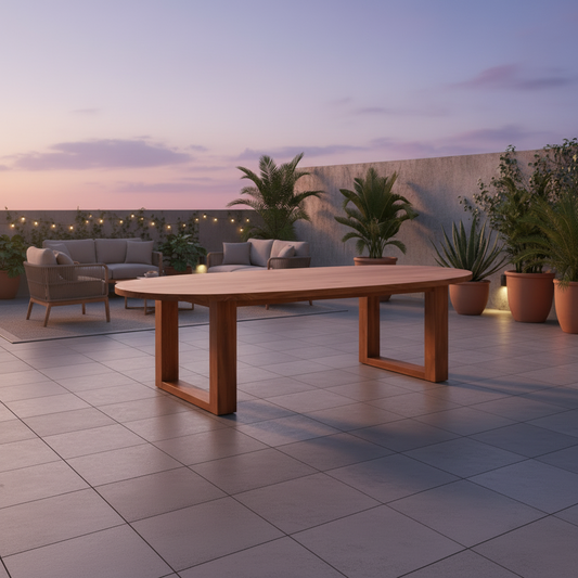 Maison Curve Table - European/American Oak Wood