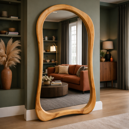 Premium Solid Wood Statement Mirror