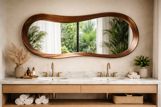 Fluid Grain - Sculpted Solid Wood Mirror