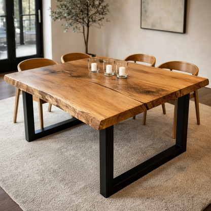 TerraSquare - Sculptural Live Edge American/European Oak Dining Table