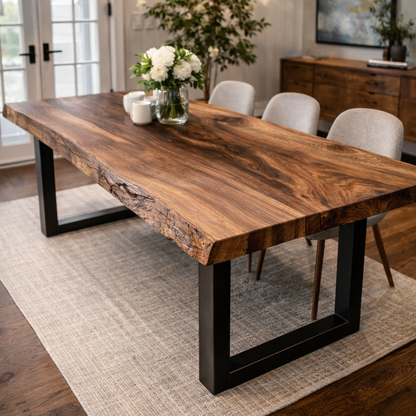 Rustica Grande Walnut Dining Table - Handcrafted Solid Wood