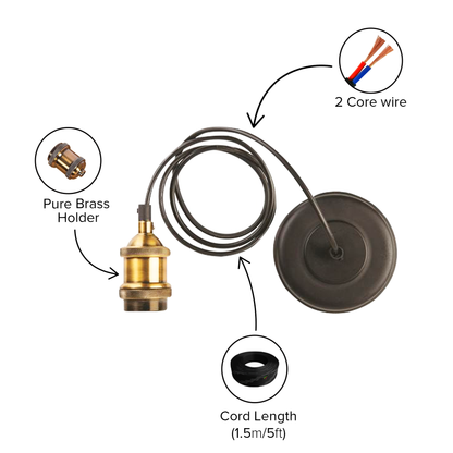 Serene Bulb Loft Wooden Pendant Light