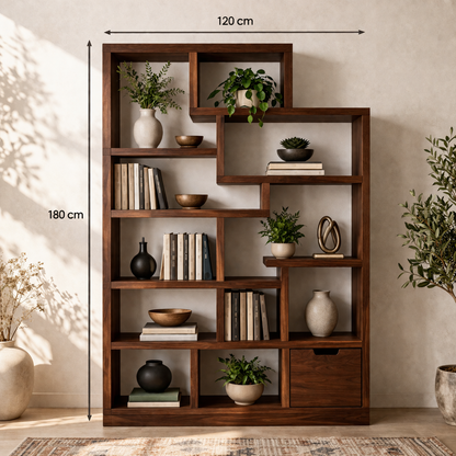 The SculptFrame Bookshelf - White Ash Solid Wood