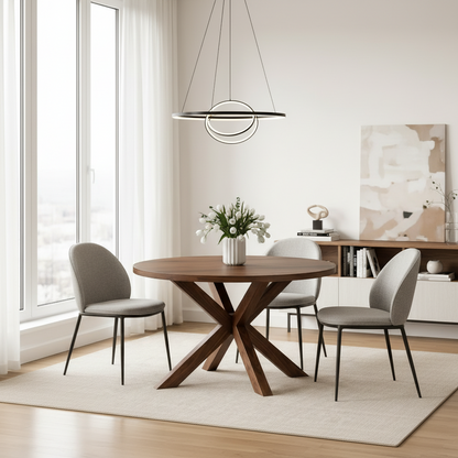 Axis Cross Base Teak Wood Table