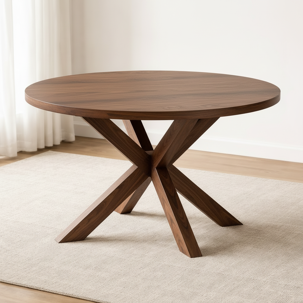 Axis Cross Base Teak Wood Table