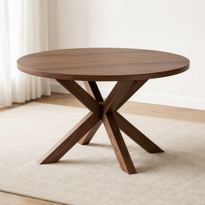 Axis Cross Base Teak Wood Table