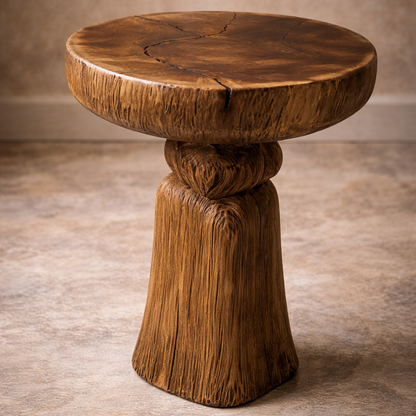 Riftwood Pedestal Table - Handcrafted Sculptural Solid Wood Accent