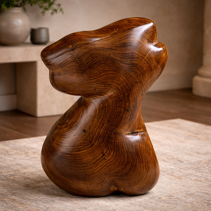 Organic Grain Teak Wood Statement Piece