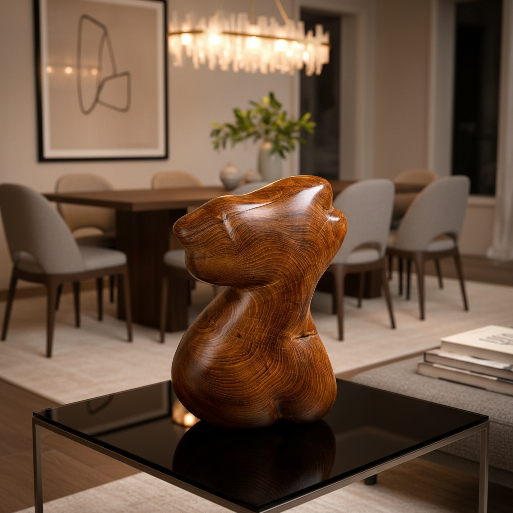 Organic Grain Teak Wood Statement Piece