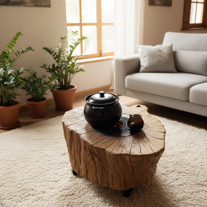 Solid Tree Trunk Grill Table