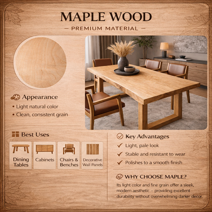 Aurora Edge Maple Live Edge Dining Table