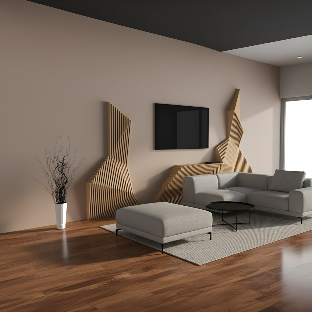 Sculpted Frame Parametric TV Wall Art