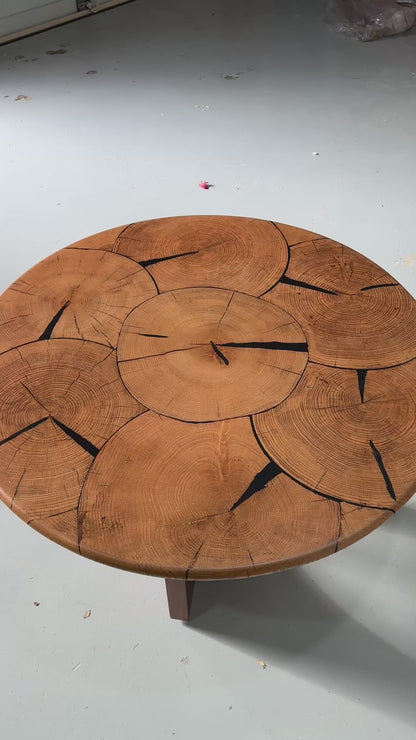 The Circles Of Resonance Red Oak Coffee Table
